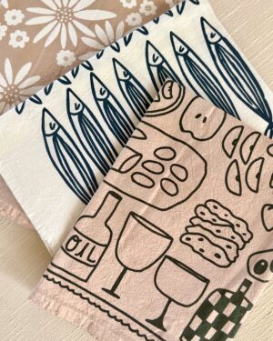 Light and Muse + Brown Parcel Post picnic tea towels