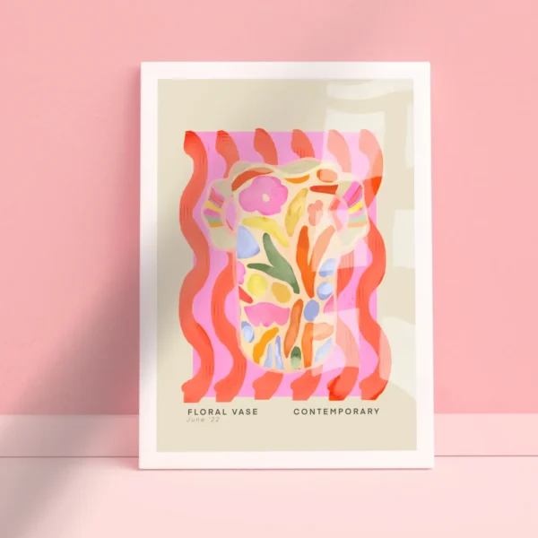 Light and Muse + Kate Fox Designs colorful vase of flowers art print