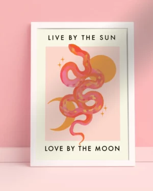Light and Muse + Kate Fox Designs Live by the sun, Love by the Moon art print