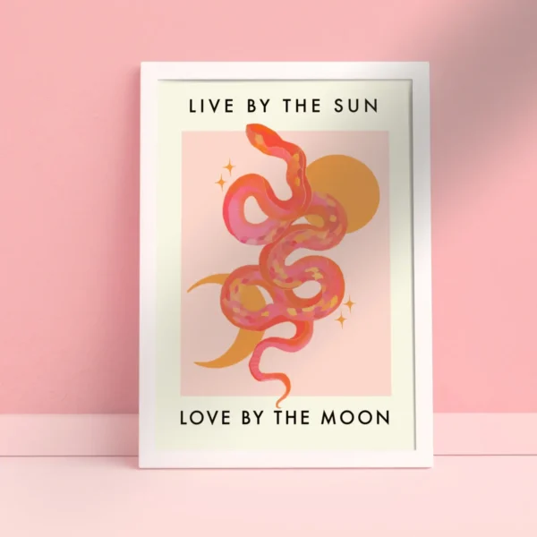 Light and Muse + Kate Fox Designs Live by the sun, Love by the Moon art print