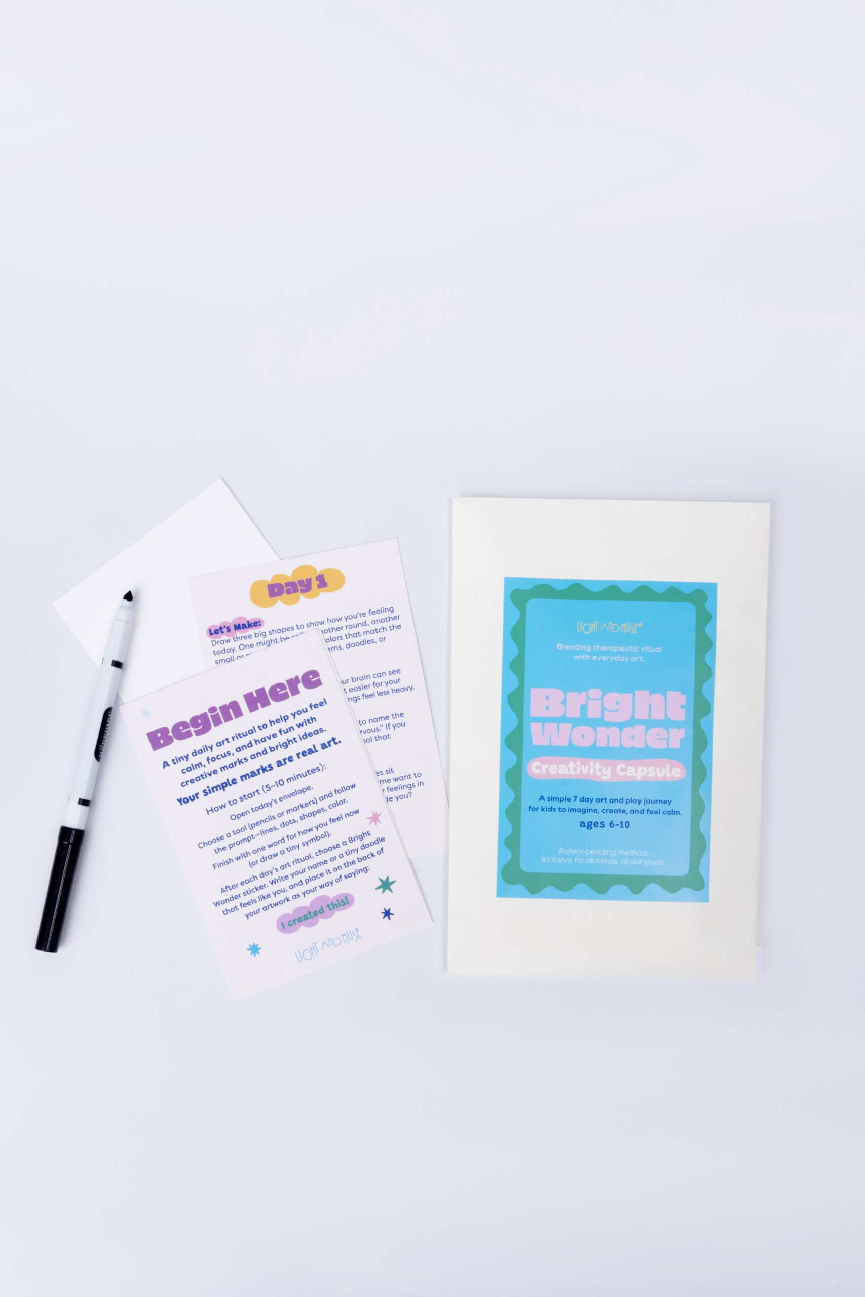 Bright Wonder 7-Day Art Rituals for kids— Light and Muse creativity capsule