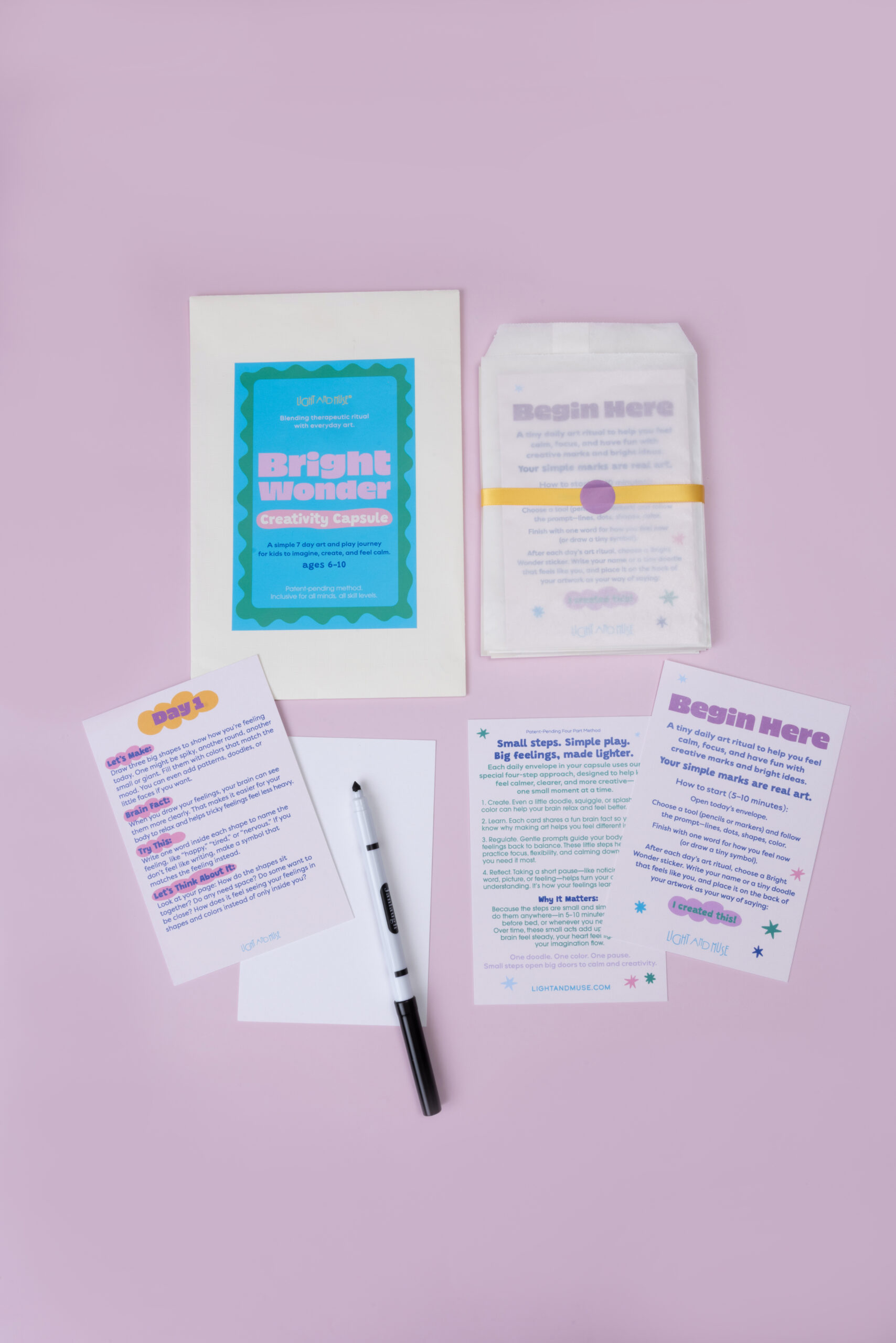 Bright Wonder 7-Day Art Rituals for kids— Light and Muse creativity capsule